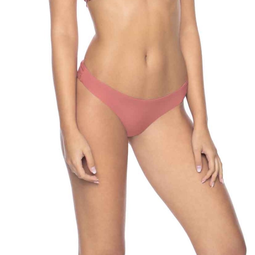 PilyQ Lotus Basic Ruched Full Bikini Bottoms